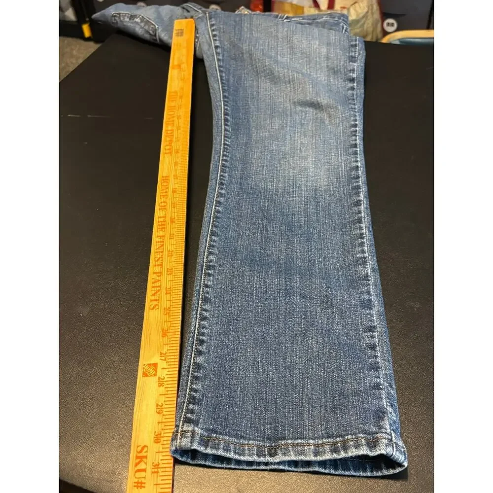 Levi’s 505 Straight Jeans Women’s 12 Mid Rise Stretch Blue Denim Classic Fit